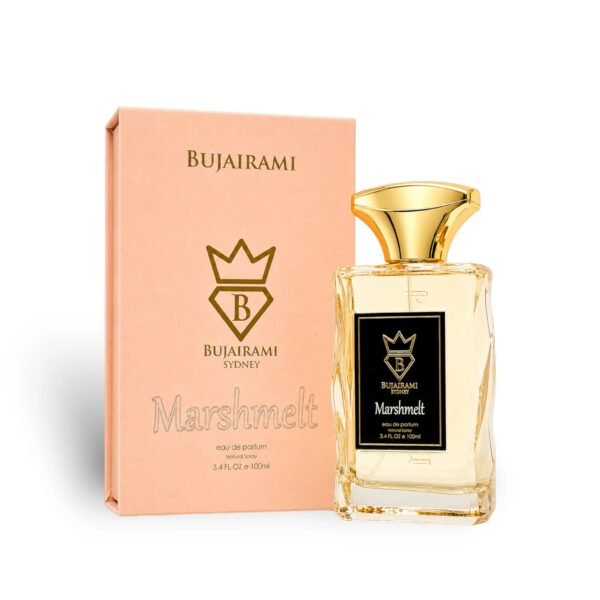 bujairami-marshmelt-box-and-bottle Bujairami Marshmelt 100ml Eau de Parfum – official product photo 1