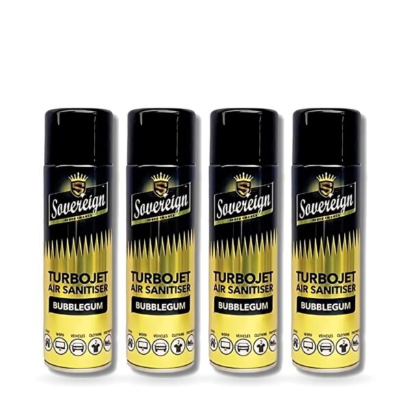 Sovereign Bubblegum Turbojet Air Freshener 500ml - Pack of 4 (4 cans)