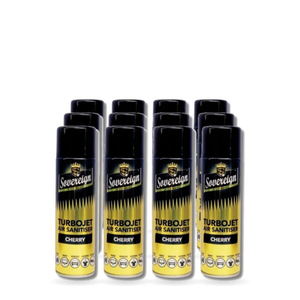 Sovereign Cherry Turbojet Air Freshener 500ml - Pack of 12 (12 cans)