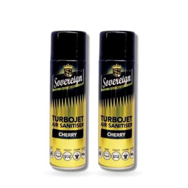 Sovereign Cherry Turbojet Air Freshener 500ml - Pack of 2 (2 cans)