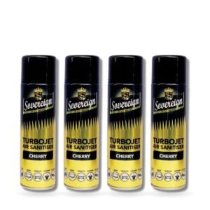 Sovereign Cherry Turbojet Air Freshener 500ml - Pack of 4 (4 cans)