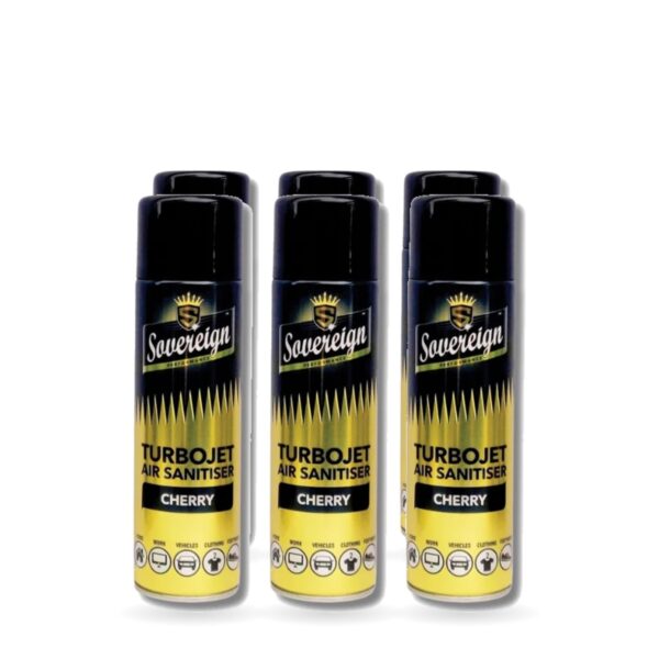 Sovereign Cherry Turbojet Air Freshener 500ml - Pack of 6 (6 cans)