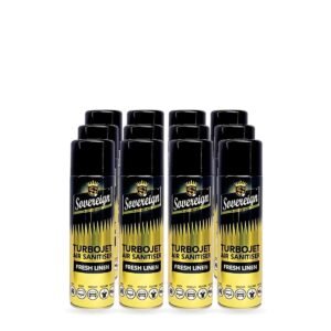 Sovereign Fresh Linen Turbojet Air Freshener 500ml - Pack of 12 (12 cans)