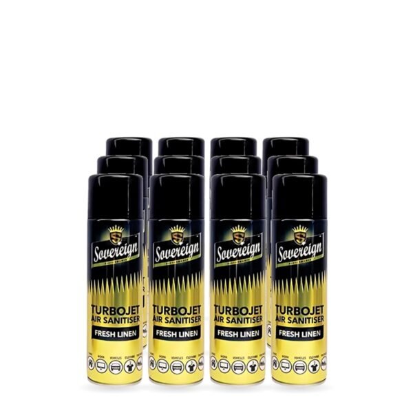Sovereign Fresh Linen Turbojet Air Freshener 500ml - Pack of 12 (12 cans)