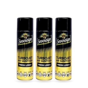Sovereign Fresh Linen Turbojet Air Freshener 500ml - Pack of 3 (3 cans)