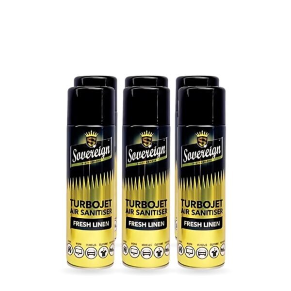 Sovereign Fresh Linen Turbojet Air Freshener 500ml - Pack of 6 (6 cans)