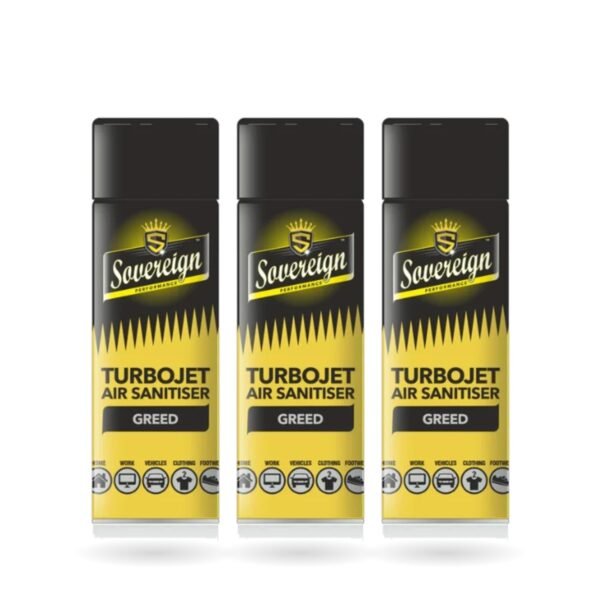 Sovereign Greed Turbojet Air Freshener 500ml - Pack of 3 (3 cans)