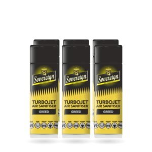 Sovereign Greed Turbojet Air Freshener 500ml - Pack of 6 (6 cans)