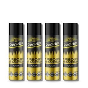 Sovereign Oud Turbojet Air Freshener 500ml - Pack of 4 (4 cans)