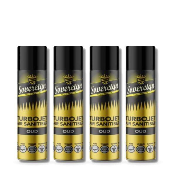 Sovereign Oud Turbojet Air Freshener 500ml - Pack of 4 (4 cans)