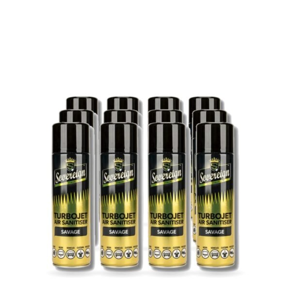Sovereign Savage Turbojet Air Freshener 500ml - Pack of 12 (12 cans)