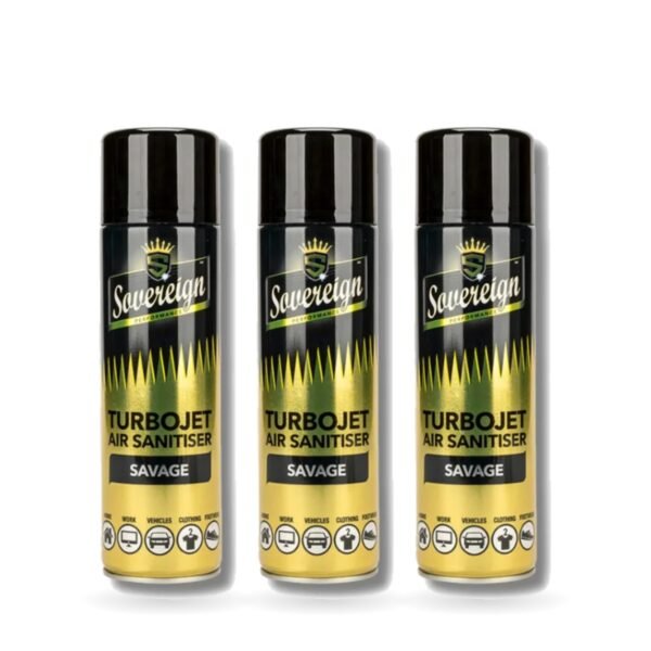 Sovereign Savage Turbojet Air Freshener 500ml - Pack of 3 (3 cans)
