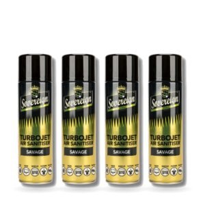Sovereign Savage Turbojet Air Freshener 500ml - Pack of 4 (4 cans)