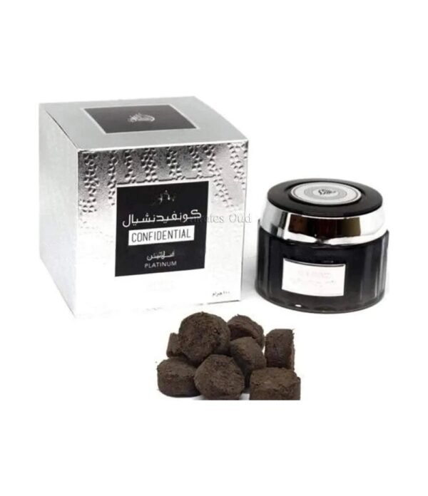 norm-13295 Confidential Platinum Bakhoor Incense 100g by Lattafa Perfumeo