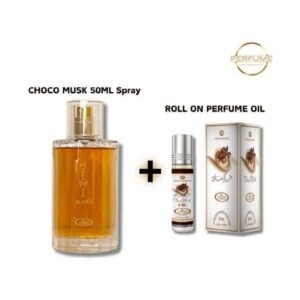 Choco Musk and 6ml Roll-On Bundle by Al Rehab 50ml Perfumeo