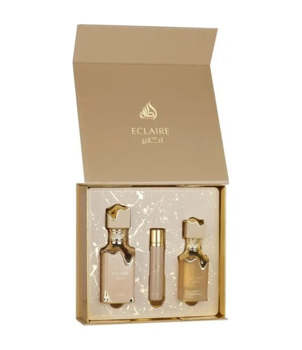Eclaire Gift Set + Hairmist by Lattafa 100ml + 12ml Perfumeo
