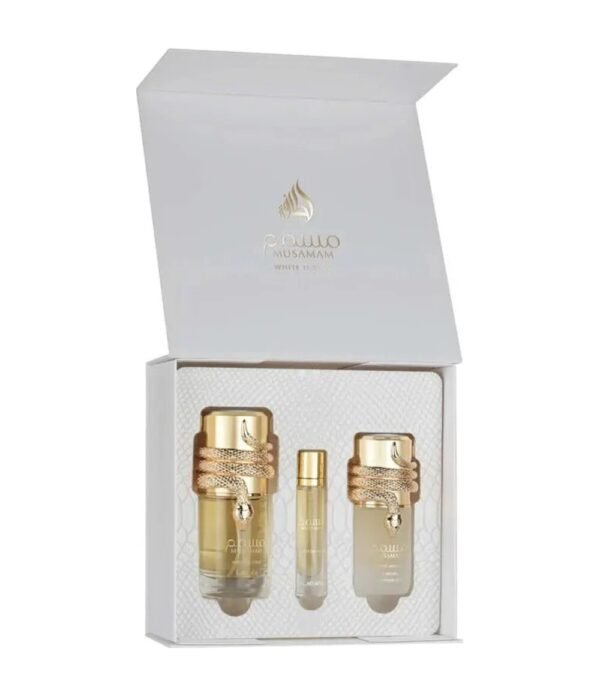 norm-8965 Musamam White Intense Gift Set + Hairmist by Lattafa 100ml + 12ml Perfumeo