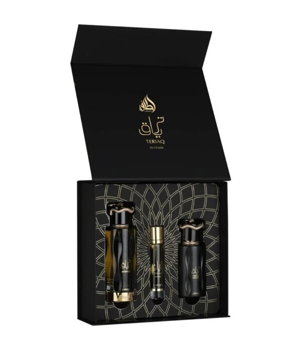 norm-9017 Teriaq Intense Gift Set + Hairmist by Lattafa 100ml + 12ml Perfumeo