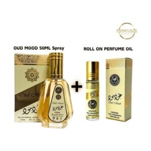 Oud Mood and 10ml Roll-On Bundle by Lattafa 50ml Perfumeo