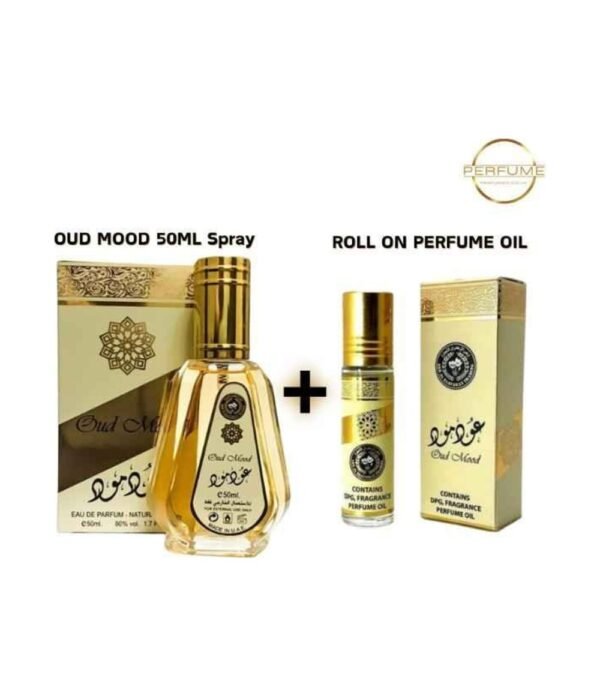 norm-984 Oud Mood and 10ml Roll-On Bundle by Lattafa 50ml Perfumeo