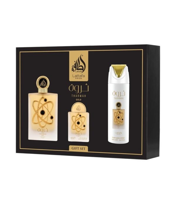 norm-9951 Tharwah Gold Gift Set by Lattafa Perfumeo