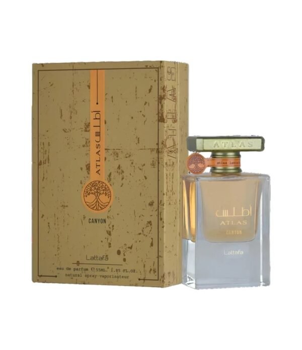Atlas Canyon by Lattafa 55ml Eau De Parfum Atlas Canyon by Lattafa 55ml Eau De Parfum bottle and box