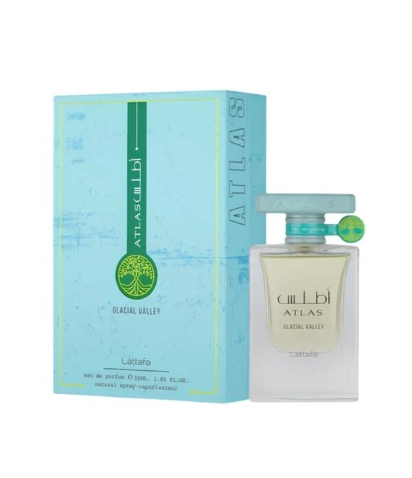 Atlas Glacial Valley by Lattafa 55ml Eau De Parfum bottle and box