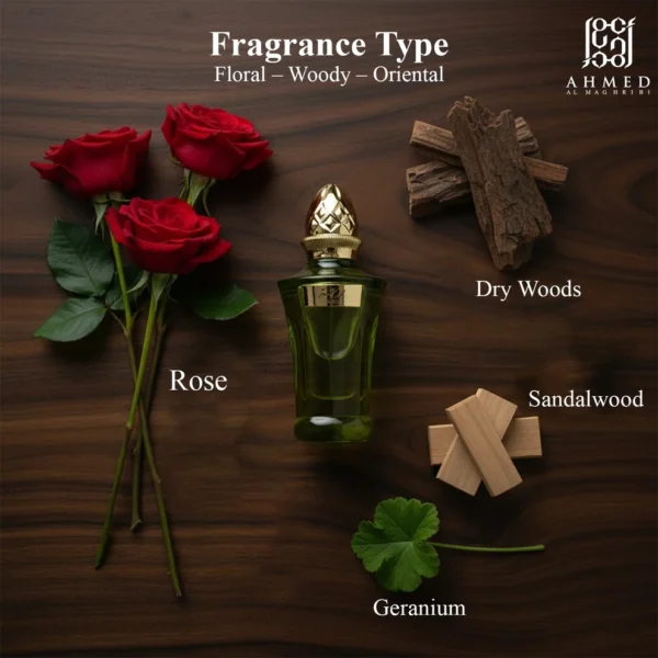 Rawdha by Ahmed Al Maghribi 50ml EDP bottle lifestyle image