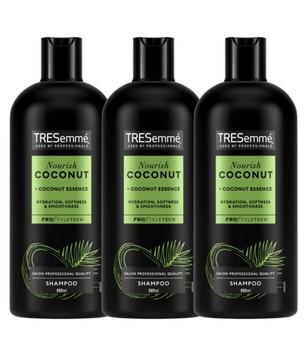 TRESemme Nourish Coconut Shampoo 680ml 3-Pack TRESemme Nourish Coconut Shampoo 680ml 3-Pack, three bottles