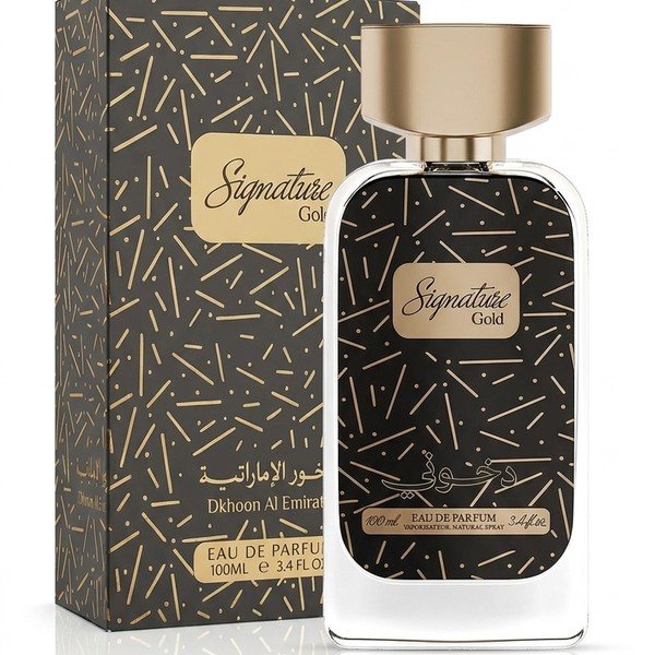 Signature Gold by Dkhoon Emirates 100ml eau de parfum, bottle with its carton