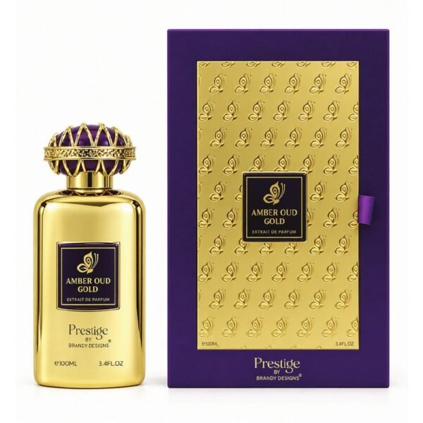 Amber Oud Gold Prestige By Brandy Designs 100ml Extrait De Parfum Amber Oud Gold Prestige by Brandy Designs 100ml Extrait de Parfum bottle and box