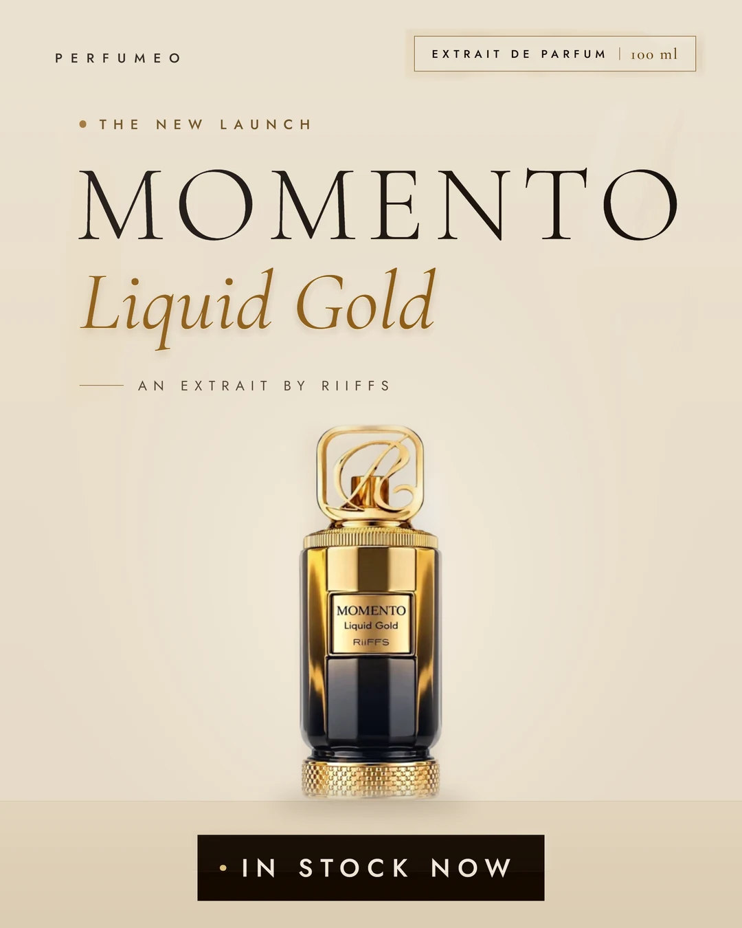 Momento Liquid Gold by Riiffs 100ml Extrait De Parfum – The New Launch, In Stock Now