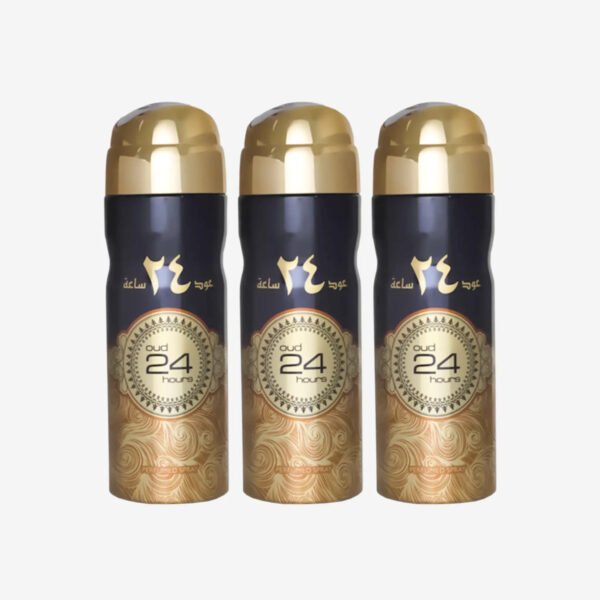 Oud 24 Hours by Ard Al Zaafaran 200ml Body Spray 3 pack